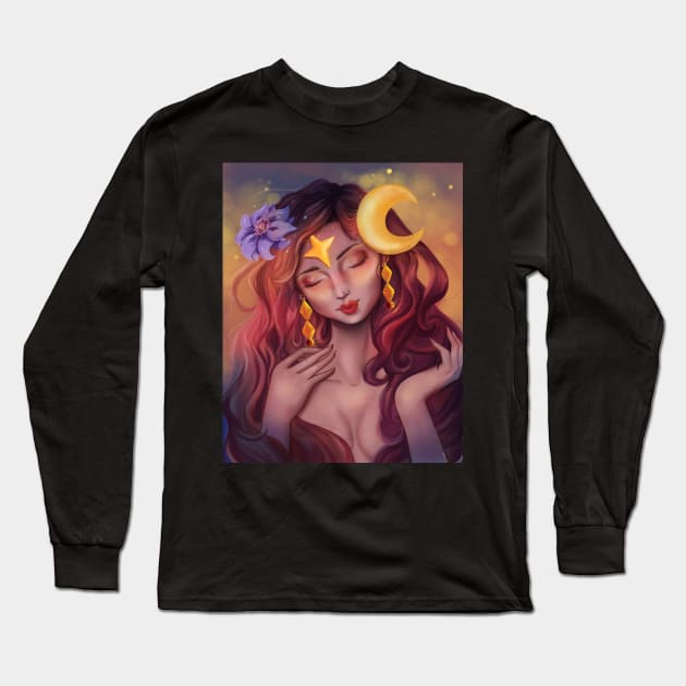 Moon Witch Long Sleeve T-Shirt by Juame